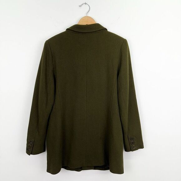 Linea by Louis Dell’ Olio Women’s Wool Blend Utilitarian Military Green Longline - Picture 2 of 6